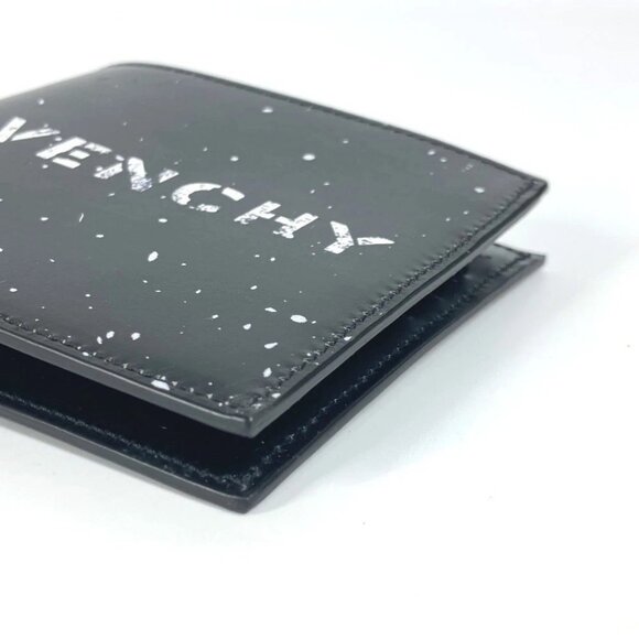 GIVENCHY logo wallet Compact wallet Folded wallet Leather Black/White - Picture 6 of 13